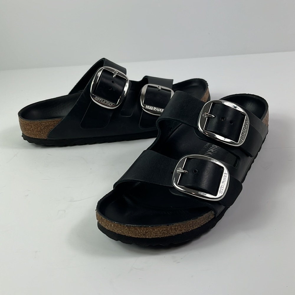 Birkenstock Arizona Oiled Leather  EU38 245 L7 M5 Narrow Black Germany Sandals - Picture 10 of 10